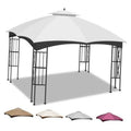 Light grey double-tier gazebo replacement canopy with vented roof and side panels
