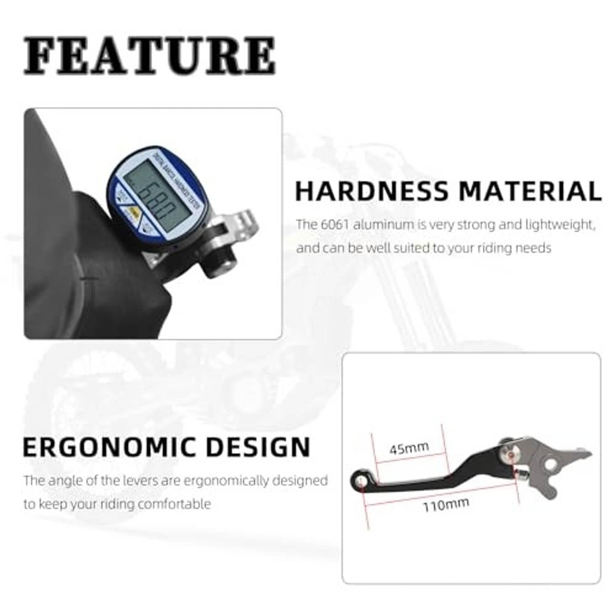 Black brake lever set highlighting ergonomic lever shape and pivot details