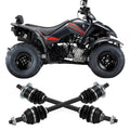 Rear left/right CV joint axle set with black boots and metal splined ends