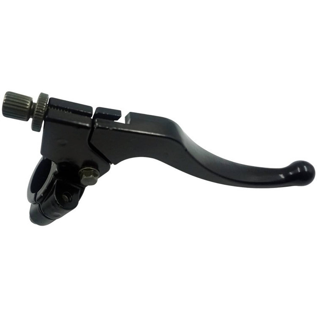 Black motorcycle brake clutch lever with knurled adjustment knob