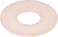 Round flat nylon washer with center hole, pale pink-beige plastic