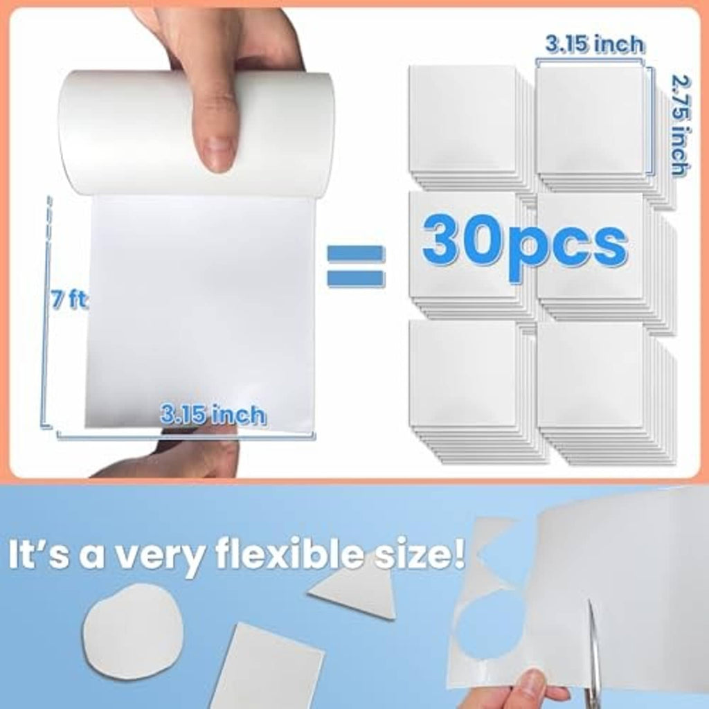 White TPU repair tape roll and pack showing 30 patch pieces