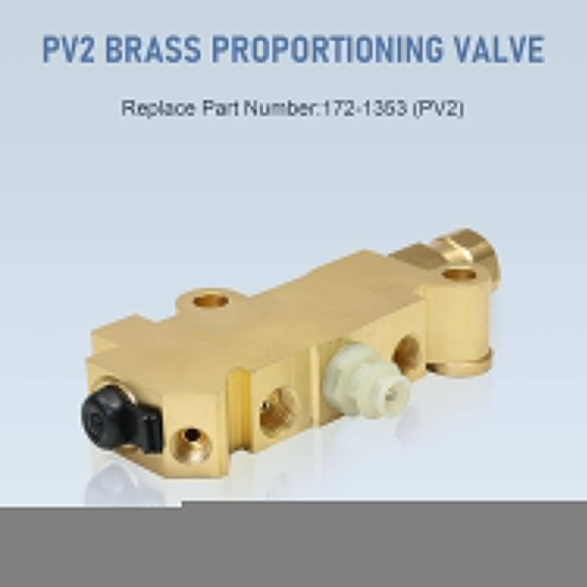 PV2 brass proportioning valve with threaded inlet and outlet fittings