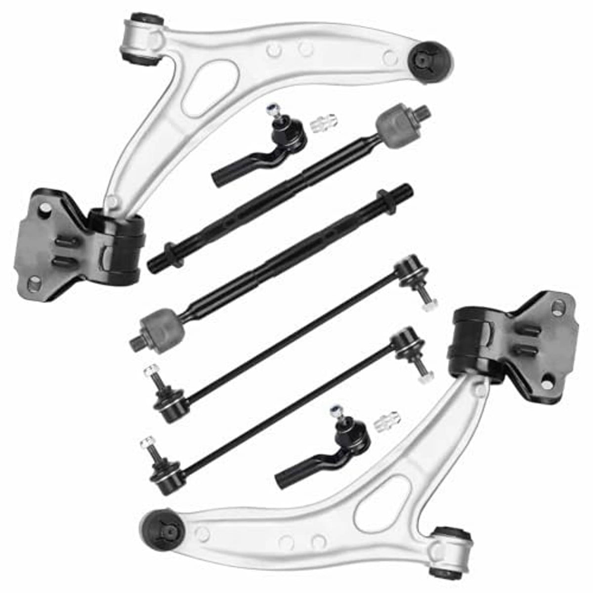 Complete front lower control arms set with mounting brackets and bushings
