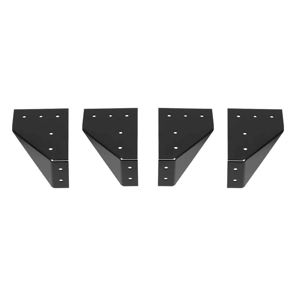 Roof rack side-mount brackets, black steel with mounting holes (set of 4)