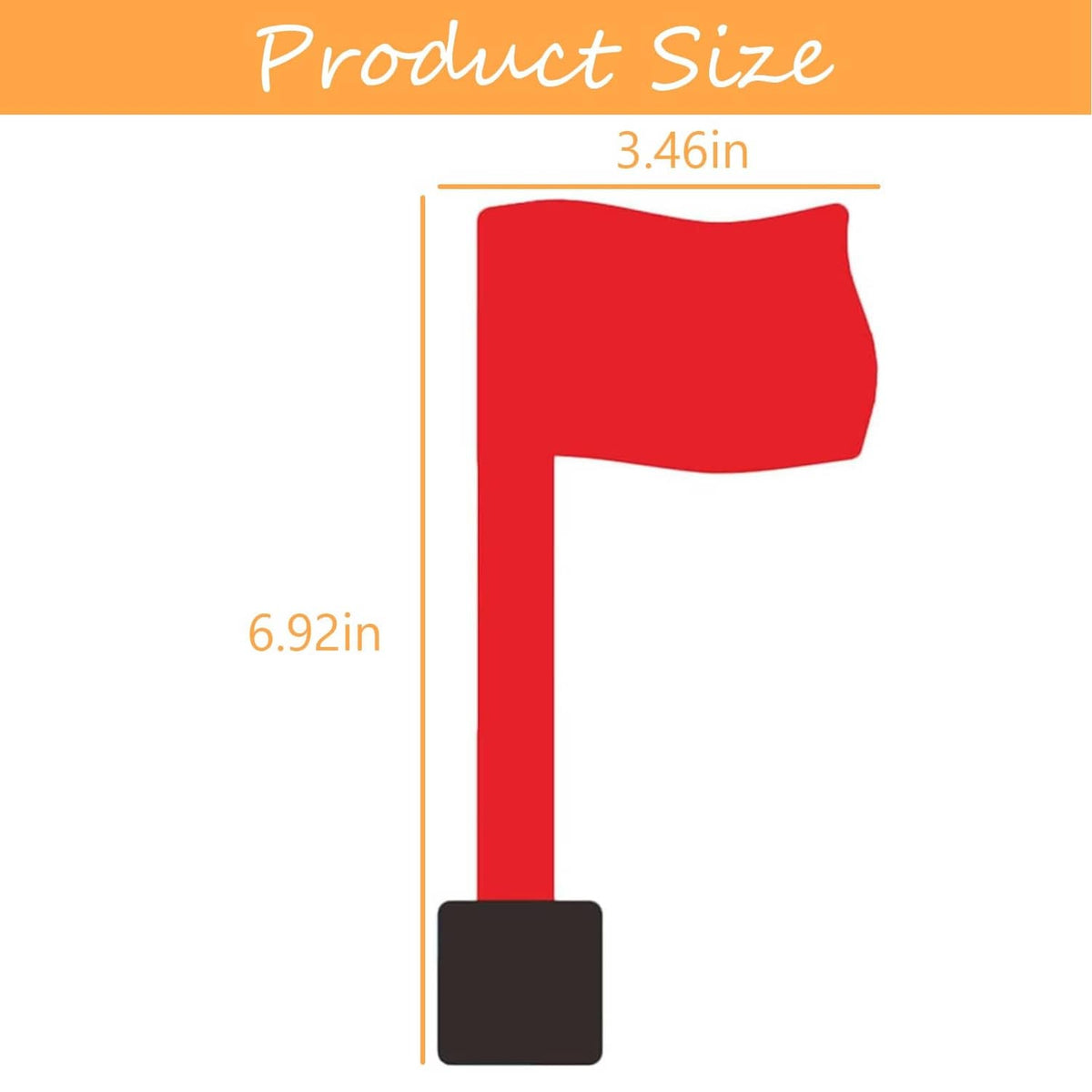 Red mailbox replacement flag kit, size 3.46 in by 6.92 in, with black base