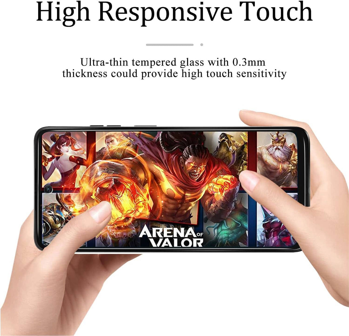 Ultra-thin tempered glass screen protector for responsive touch on smartphone