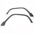 Set of 2 black front fender flares, curved wheel-arch trim with mounting tabs