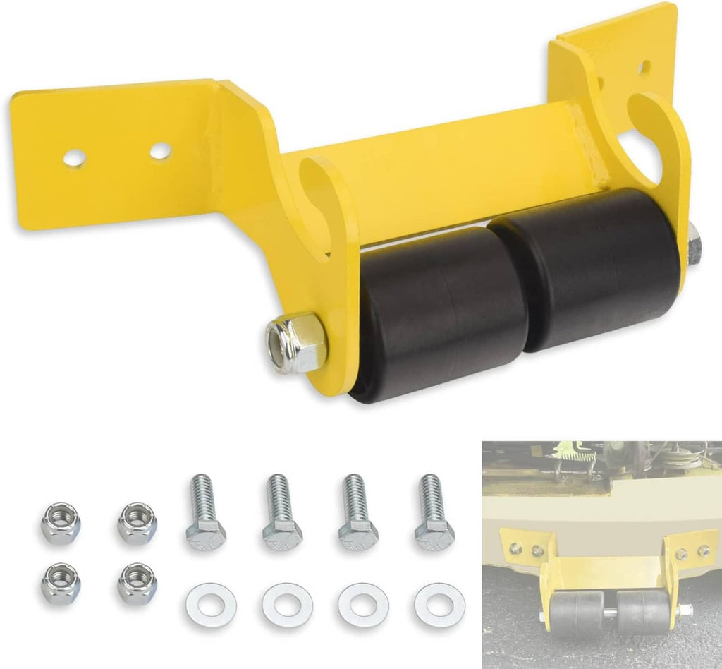 Front hanger bracket repair kit: yellow bracket, black roller, bolts, nuts and washers