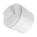 4-inch white PVC cleanout adapter with threaded rim and open socket