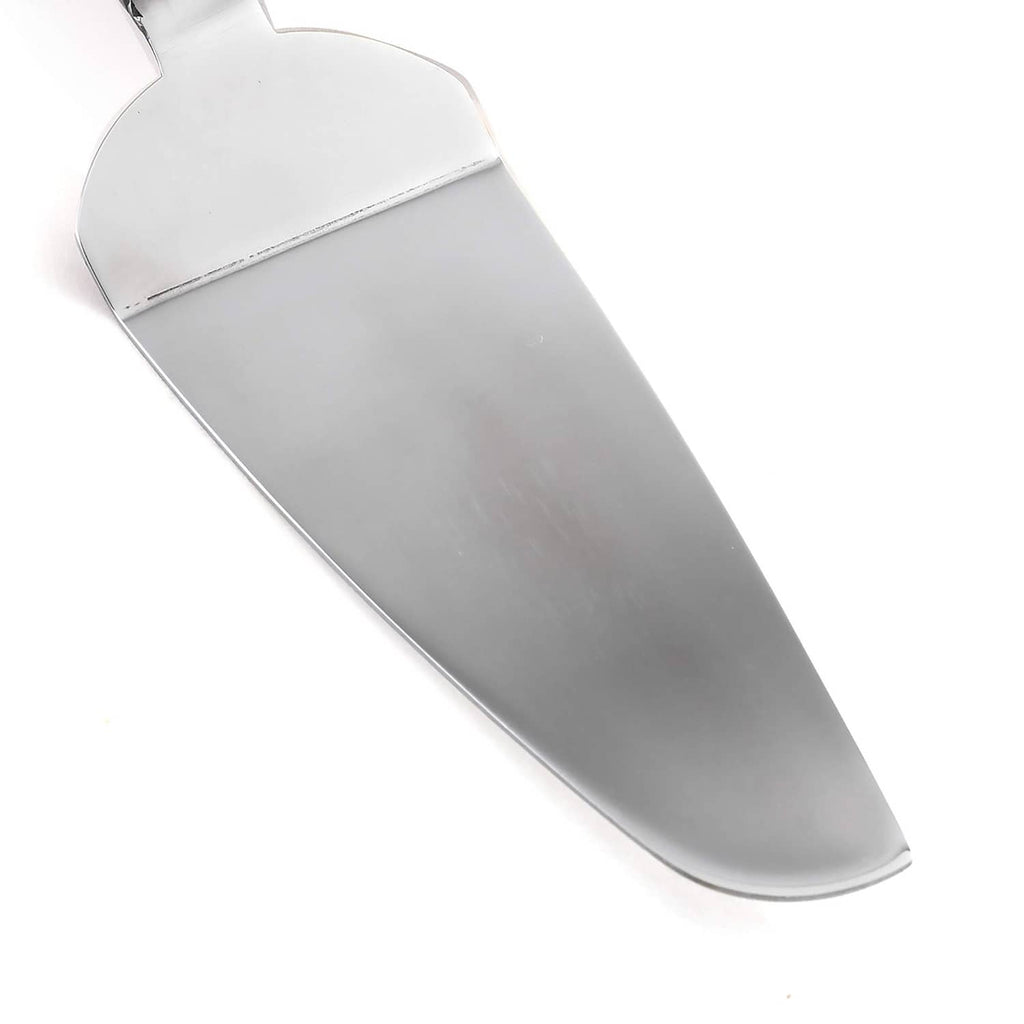 Norpro stainless steel pie/cake spatula blade and handle, angled scoop shape