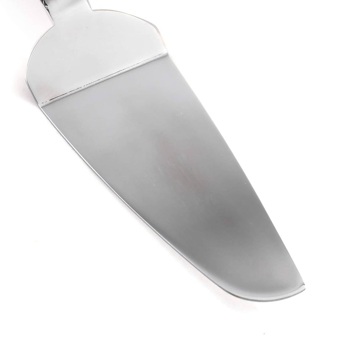 Norpro stainless steel pie/cake spatula blade and handle, angled scoop shape