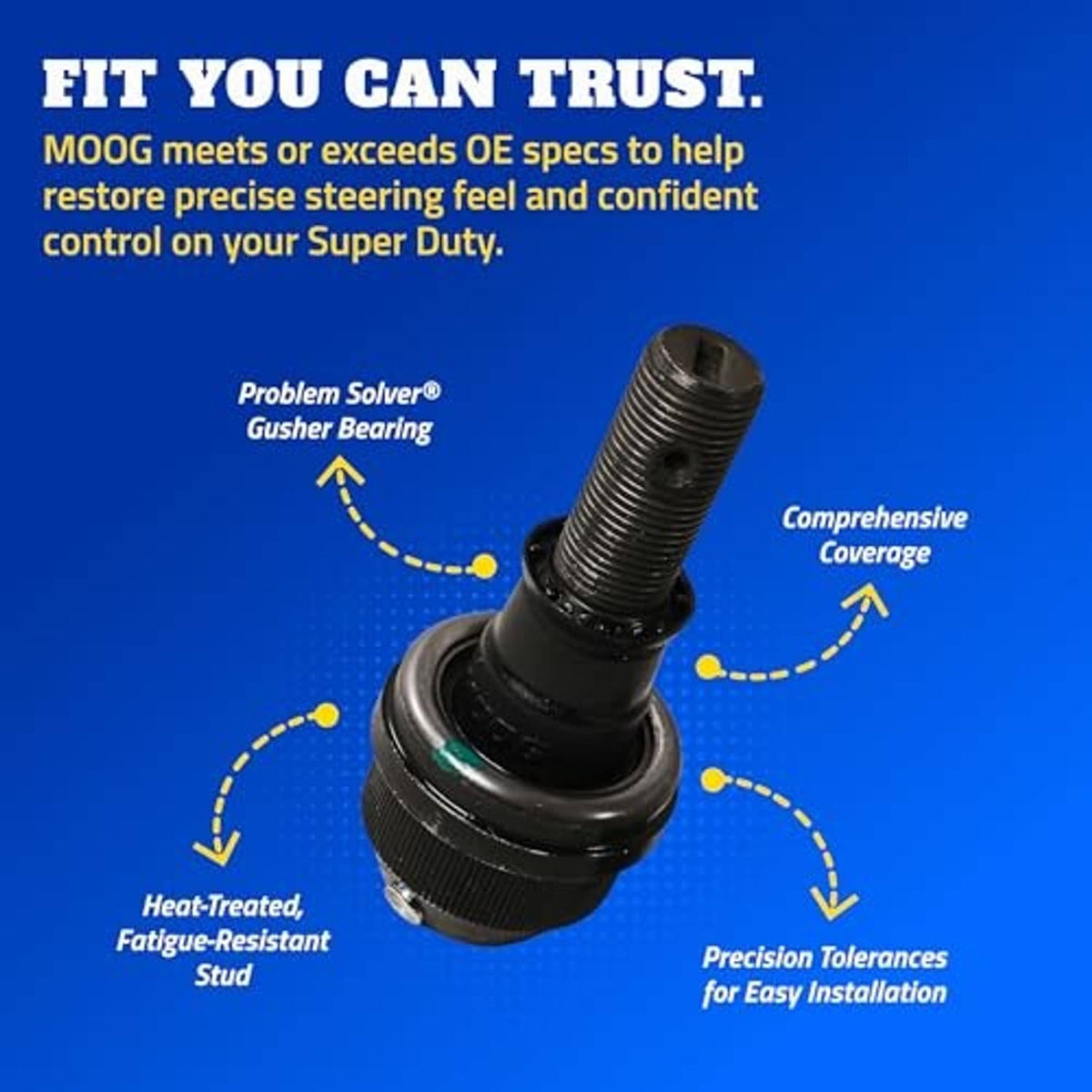 Black ball joint with threaded stud and rubber housing for suspension