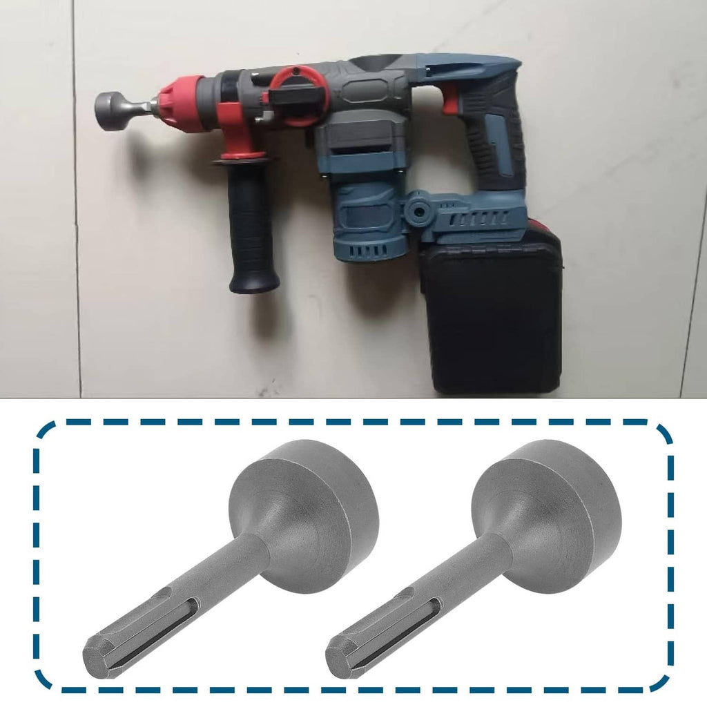 Hammer drill ground rod driver adapter with grey head and long shaft