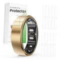 Transparent ultra-thin smart ring protector film with ring guard, gold-toned trim