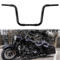 Black 12-inch ape hanger handlebar with curved U shape and end caps