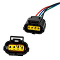 Throttle sensor connector plug with colored wires and yellow terminal block