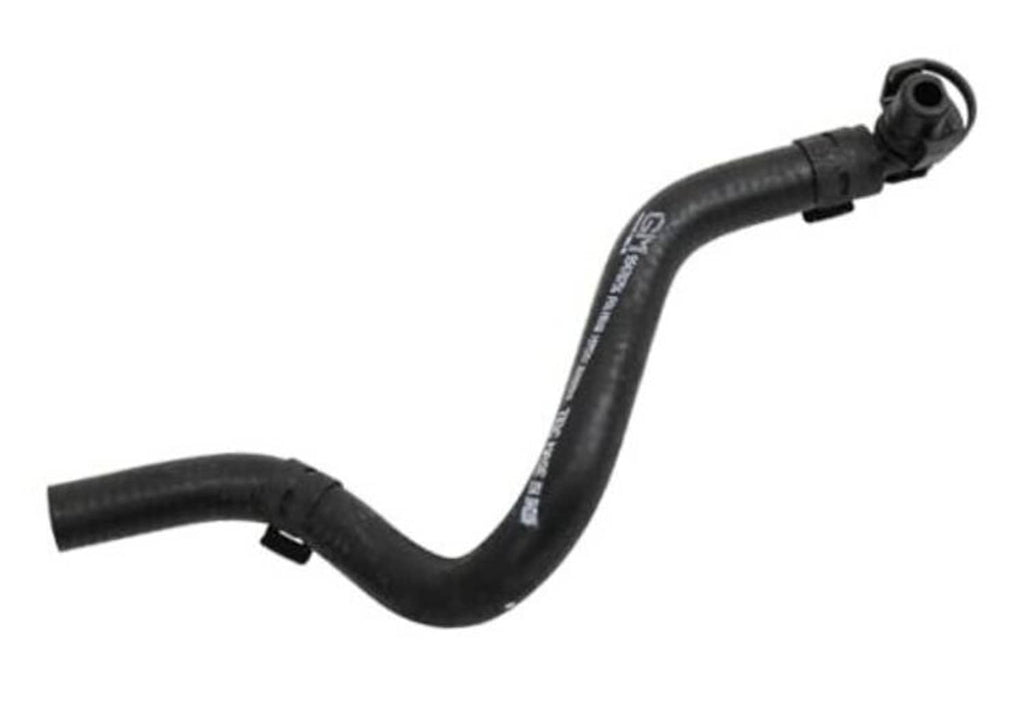 Black coolant air bleed hose with bent rubber tubing and end barb fitting