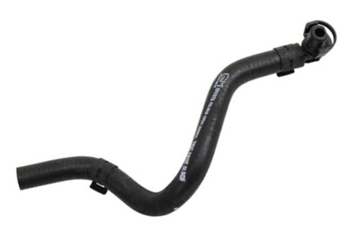 Black coolant air bleed hose with bent rubber tubing and end barb fitting