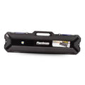 Black portable rod bunk box with carry handle and snap latches, Flambeau branding.