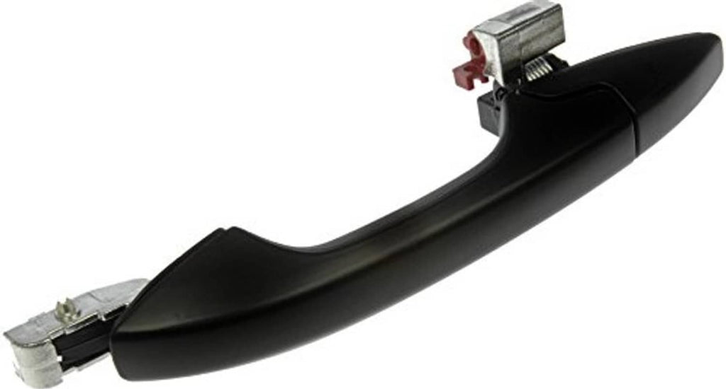 Long black rear exterior door handle with visible latch assembly and mounting points