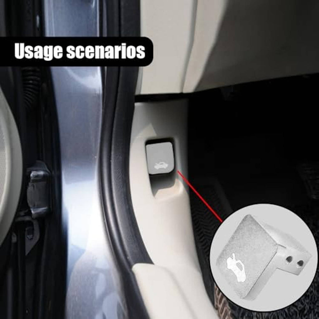 Car hood latch release handle panel with hood icon, installed near door opening
