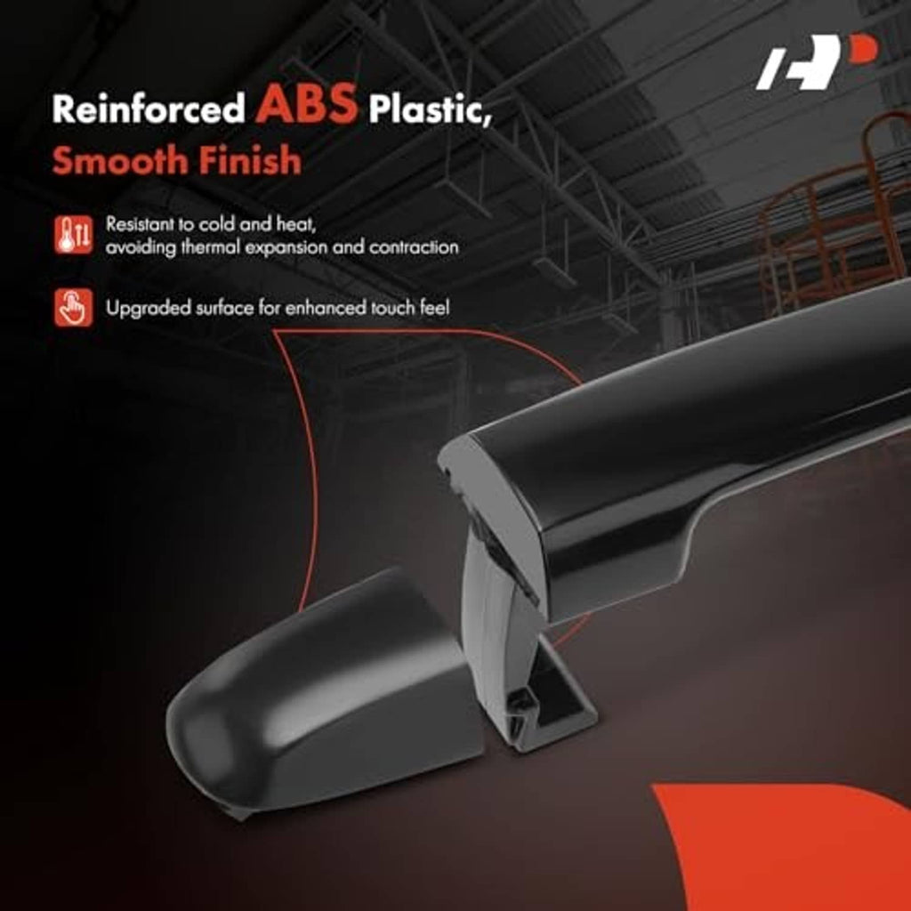 Smooth-finish primed black exterior door handle with reinforced ABS-style body