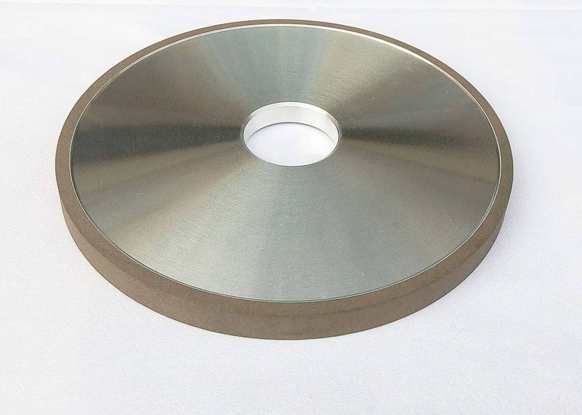 Diamond grinding wheel front view, 6-inch flat disc with center bore