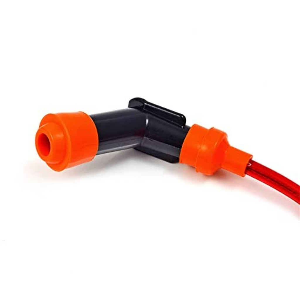 Orange and black ignition connector with red wire