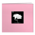 Pink postbound memory book cover with framed flower photo insert