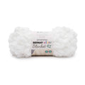 White Bernat Alize Blanket-EZ jumbo yarn pack, thick bobble texture, no-needle style