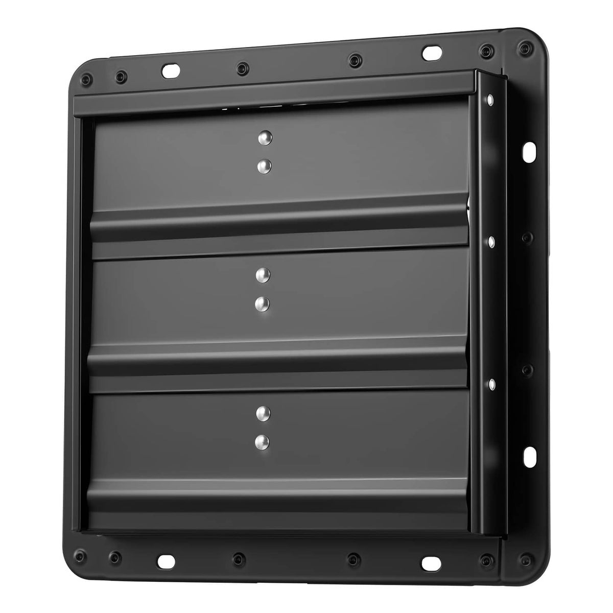 Wall-mounted exhaust fan shutter vent cover with horizontal louvers
