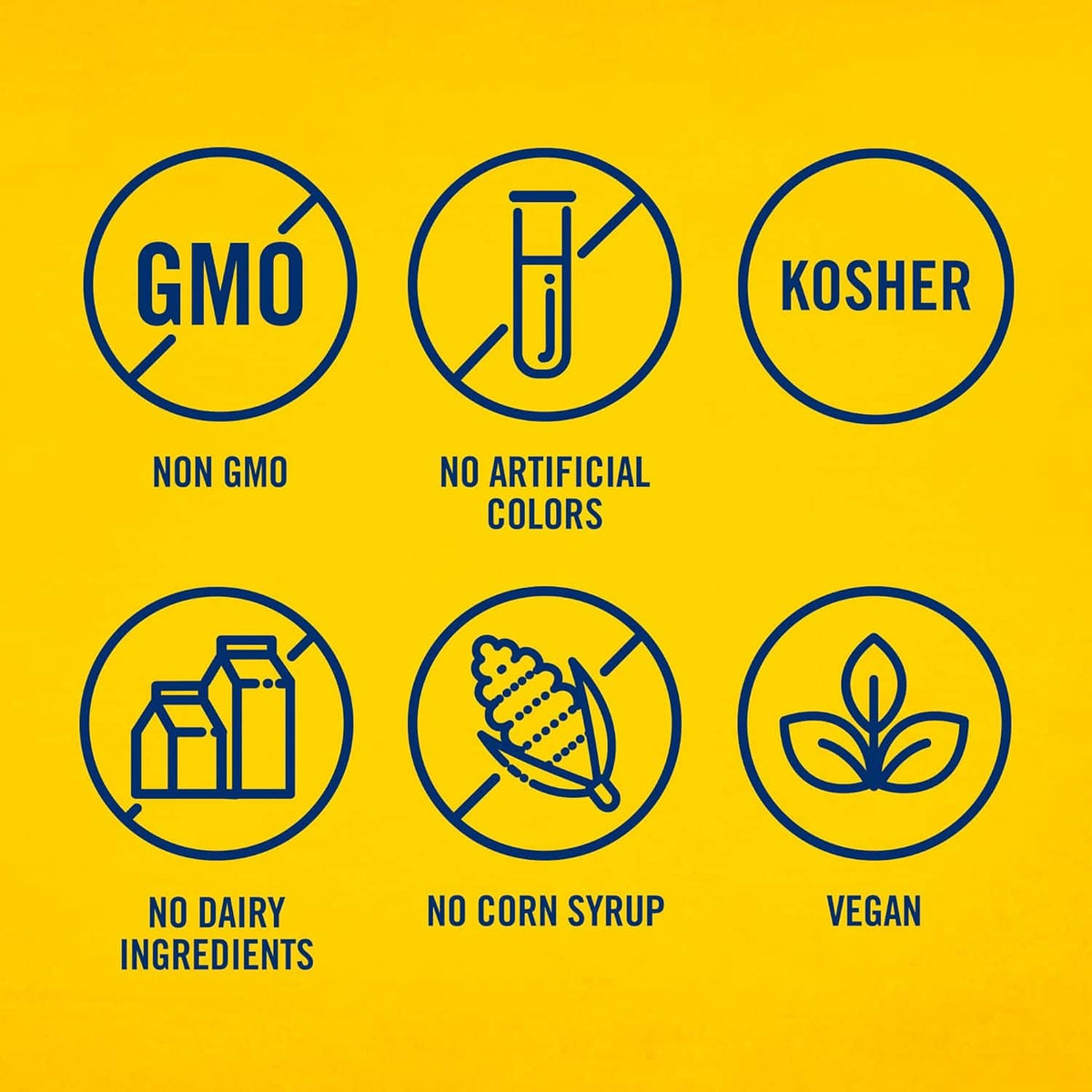 French's Crispy Fried Onions label icons: non-GMO, kosher, vegan, no dairy ingredients