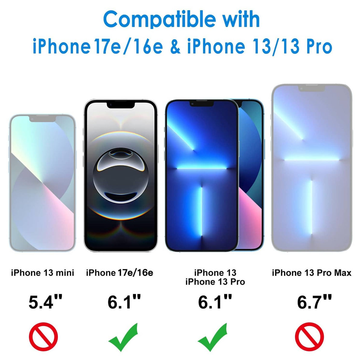 Tempered glass privacy screen protector for select iPhone models, clear black privacy layer