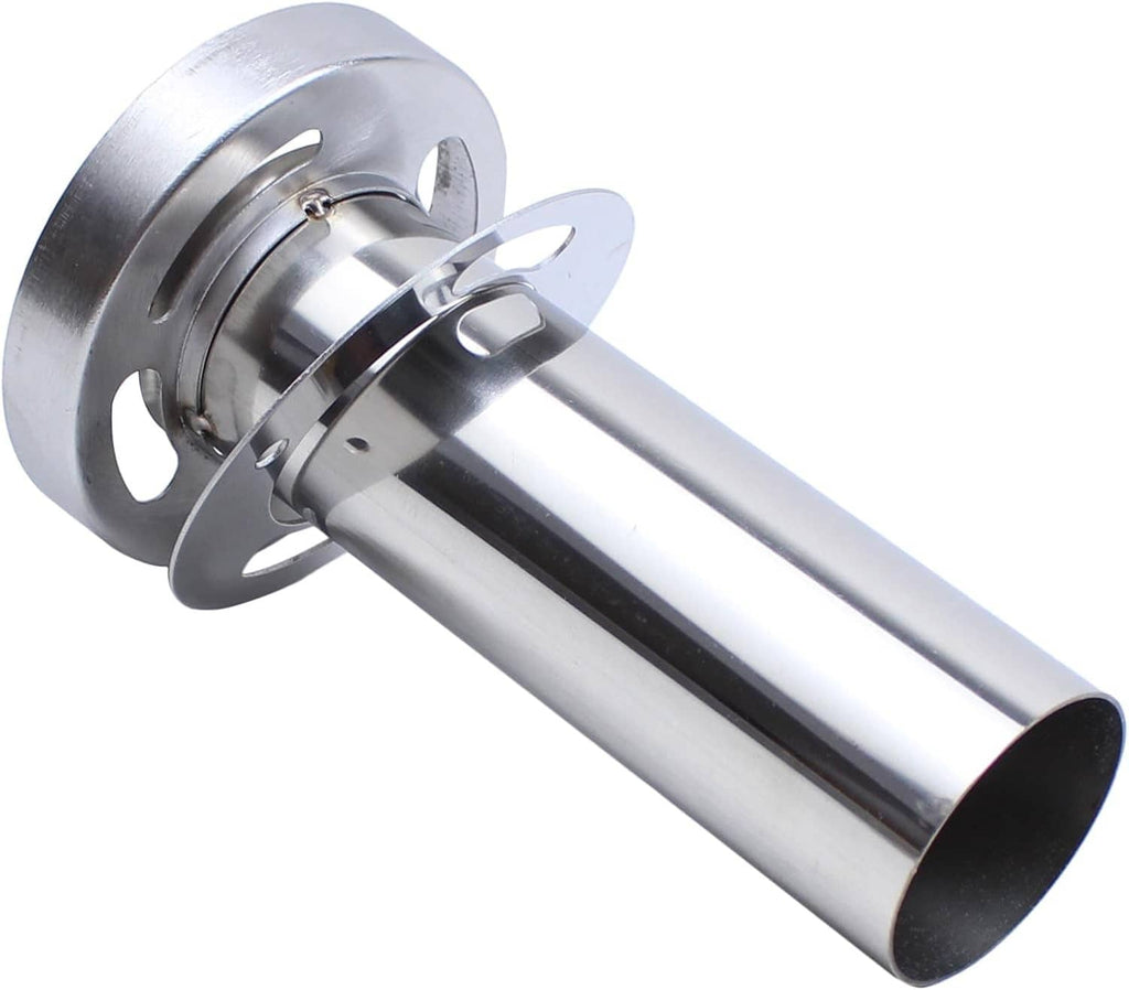 Universal stainless steel exhaust silencer with flange plate and outlet tube