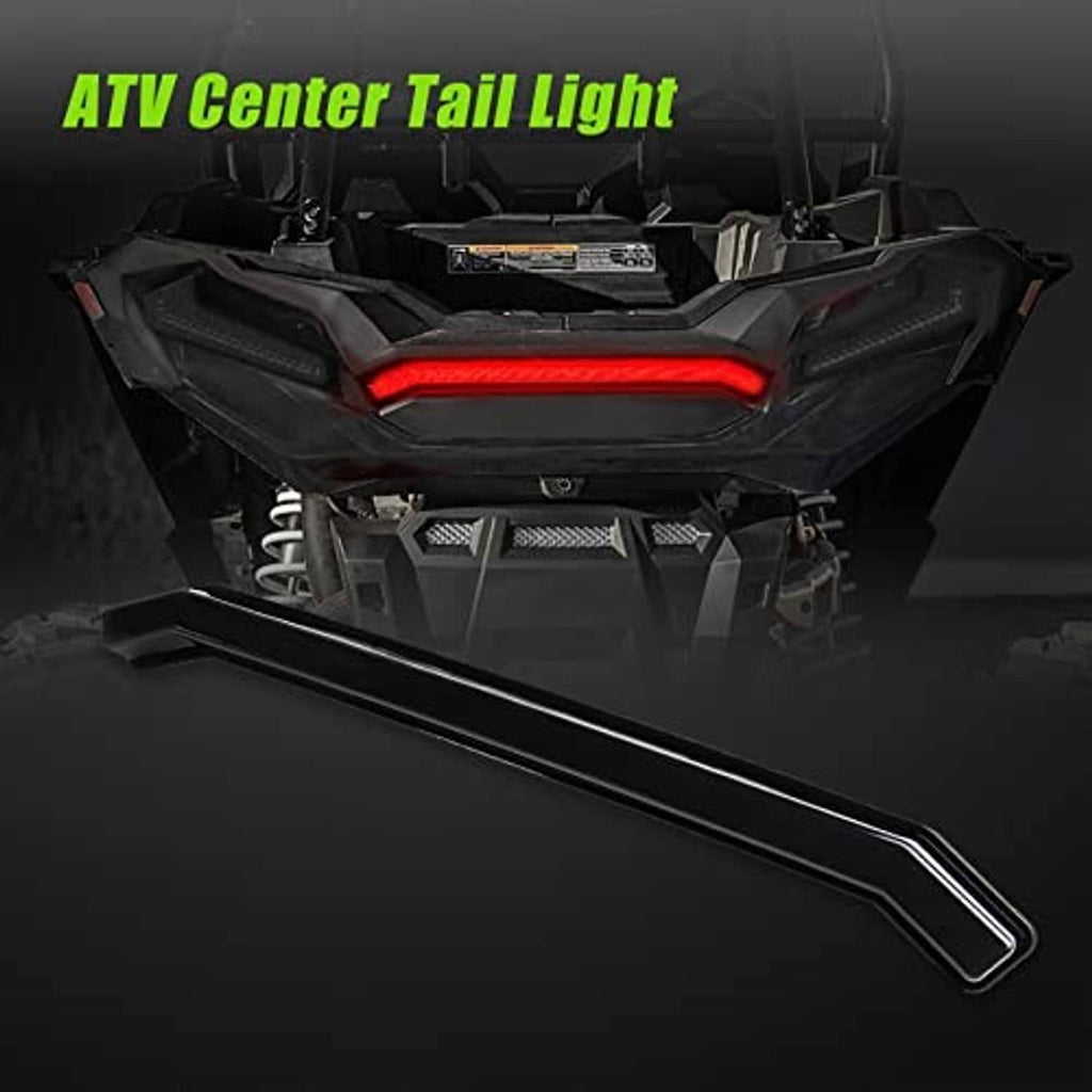 ATV center tail light with red LED strip and matching black light bar extension