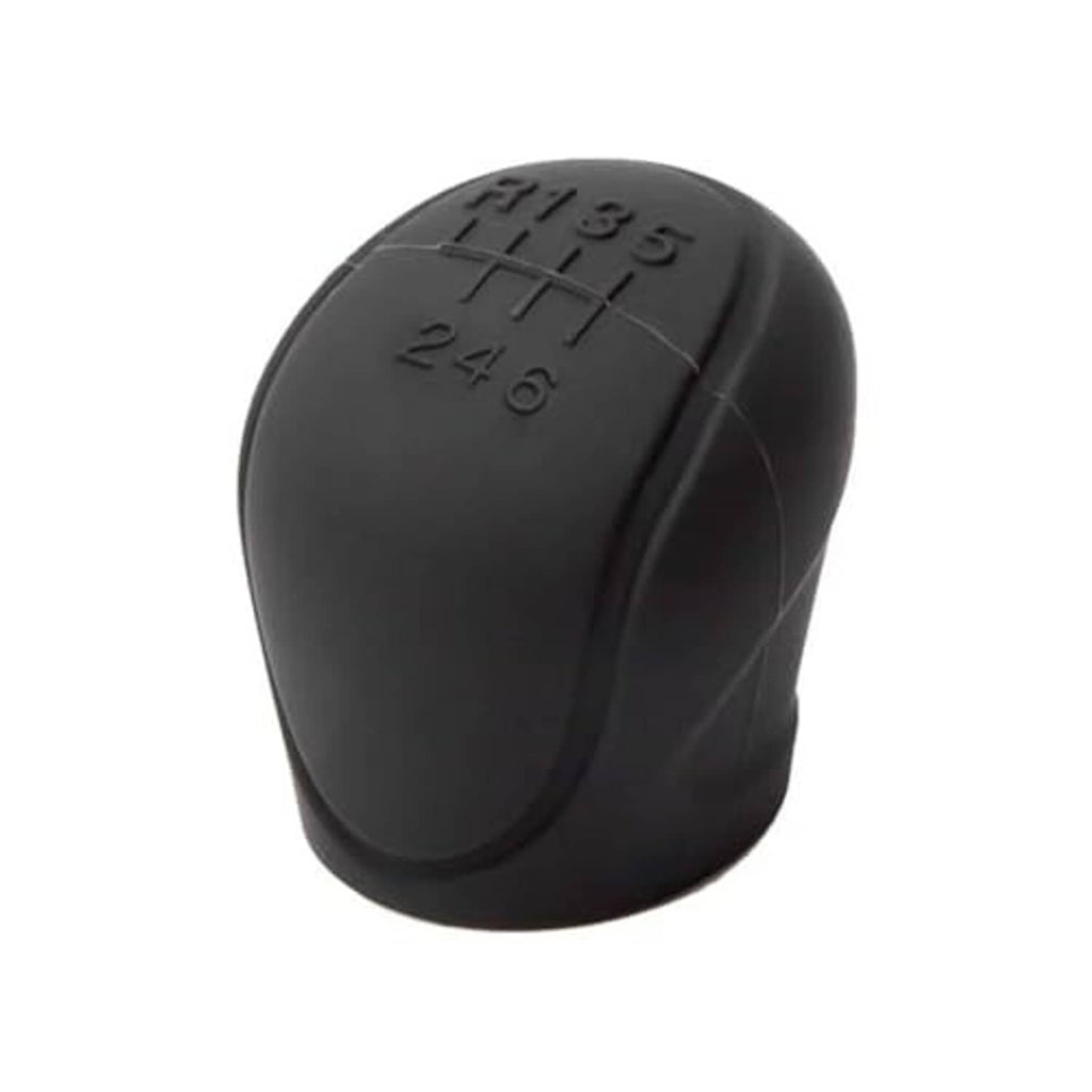 Black silicone manual gear shift knob cover with embossed 1-6 gear positions