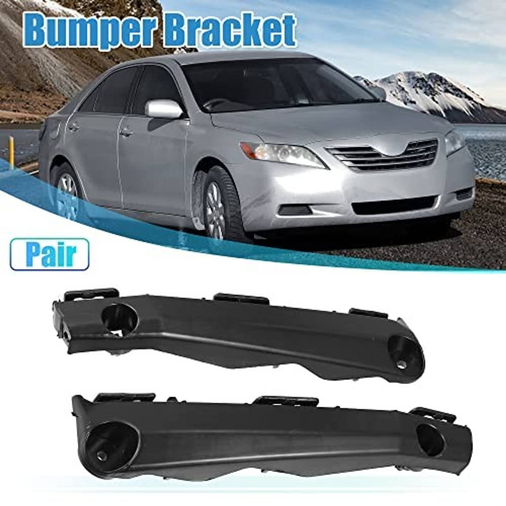 Pair of black bumper bracket supports with circular openings for mounting