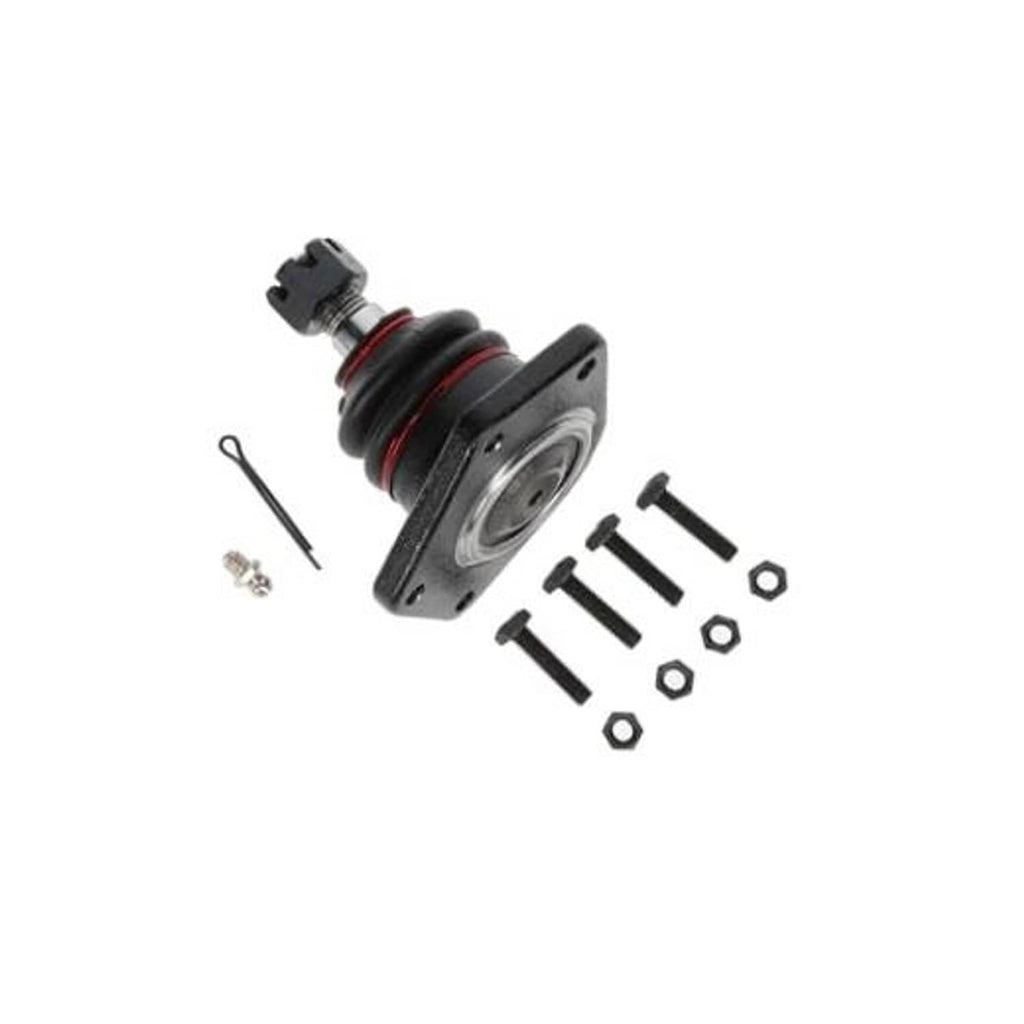 Front upper suspension ball joint assembly with flange, red seal, and included mounting hardware