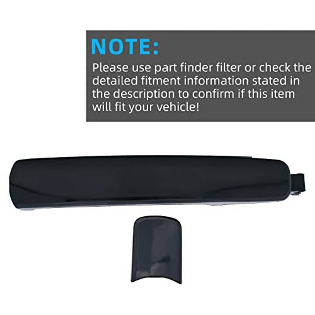 Black exterior door handle kit with handle cover and separate end cap piece