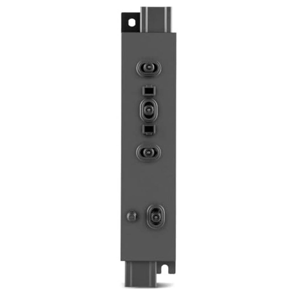 Power seat switch control panel with 3 rocker buttons and 2 circular knobs, dark gray