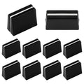 10 black rectangular fader caps with ridged tops, shown in a product layout