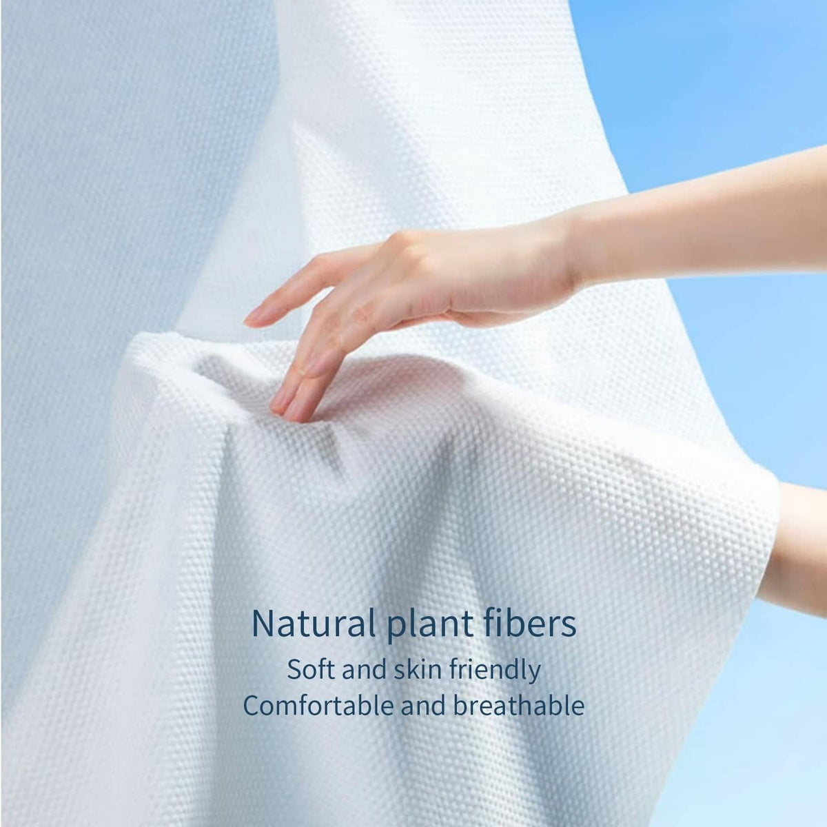 White disposable bath towel sheet, soft plant-fiber feel and breathable comfort