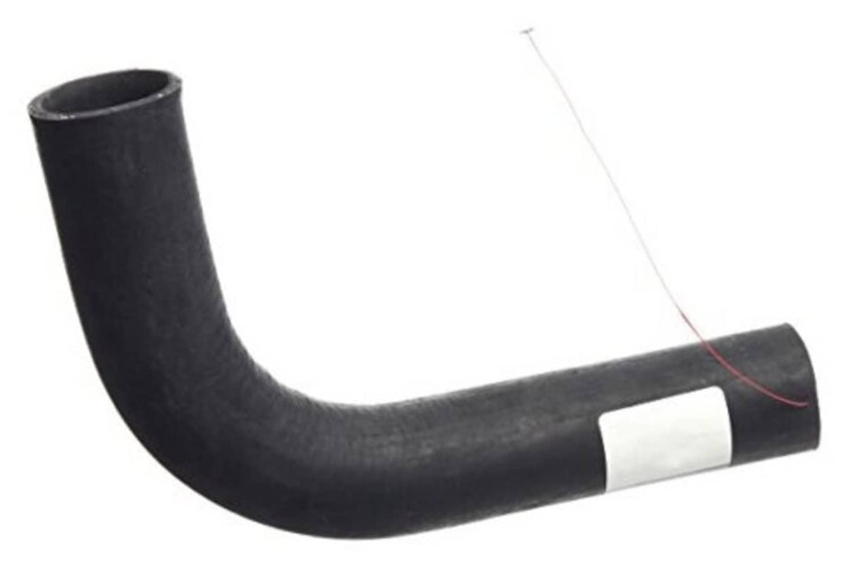 Lower curved radiator hose, black rubber with white label band on one end