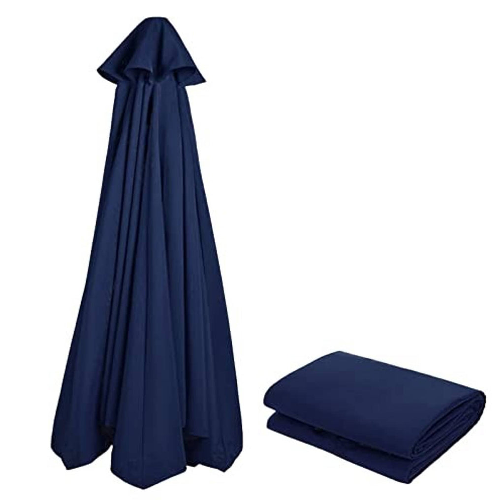 Navy patio umbrella canopy replacement, hanging panel with folded spare