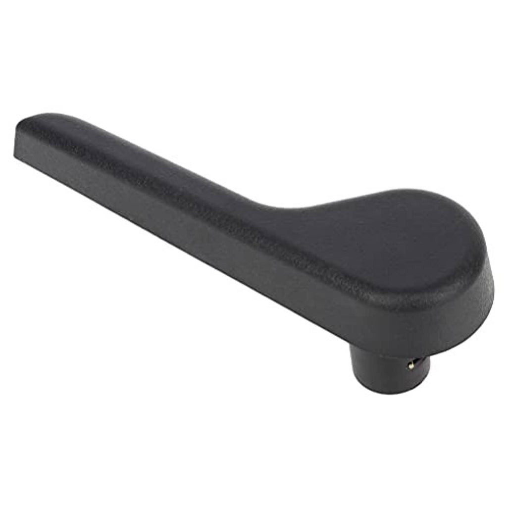 Recliner seat adjuster lever handle, dark gray, curved ergonomic grip with short base