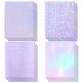 Transparent holographic laminate sheets in stacked 8.5x11-inch squares