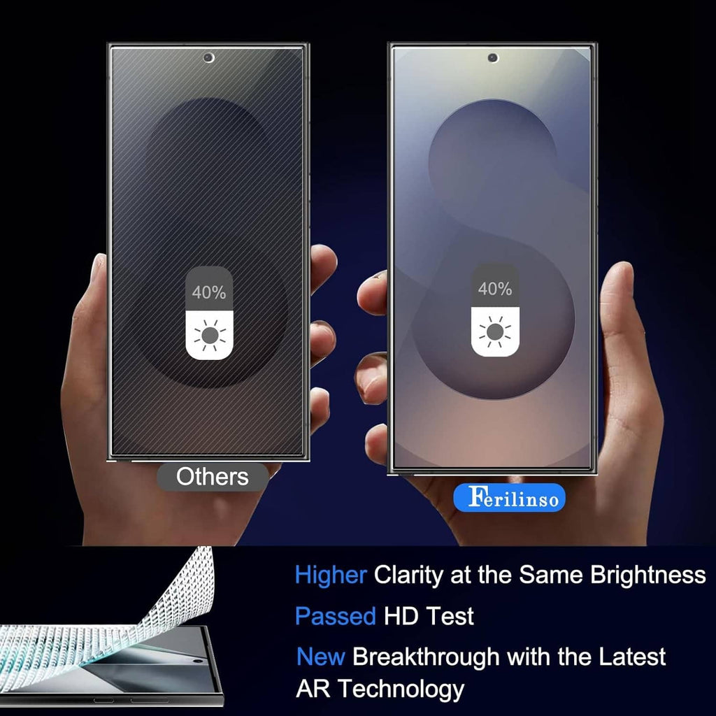 S25 Ultra privacy tempered glass screen protector with fingerprint sensor cutout
