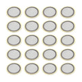20 piezoelectric transducer discs, 10mm round elements with gray center and gold ring.