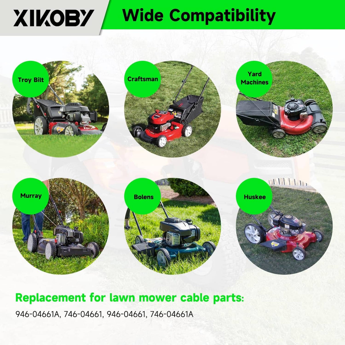 XIKOBY black control cable replacement set for lawn mower models